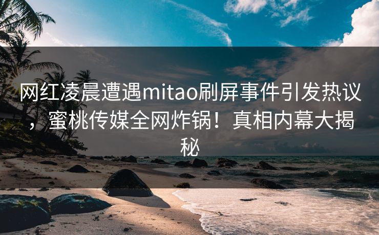 网红凌晨遭遇mitao刷屏事件引发热议，蜜桃传媒全网炸锅！真相内幕大揭秘  第1张