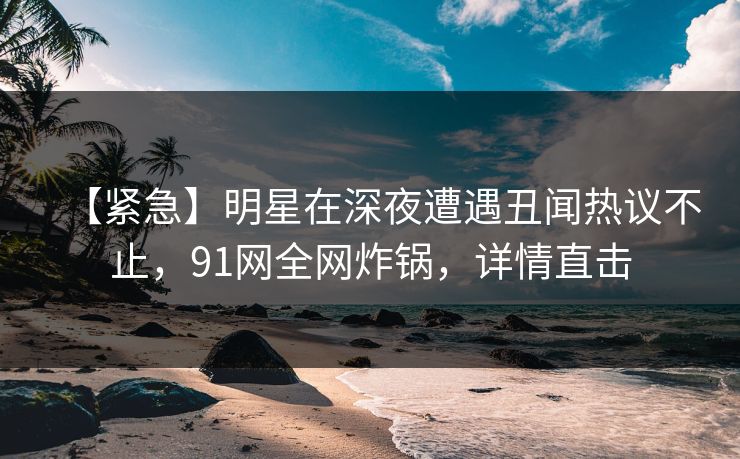 【紧急】明星在深夜遭遇丑闻热议不止，91网全网炸锅，详情直击  第2张