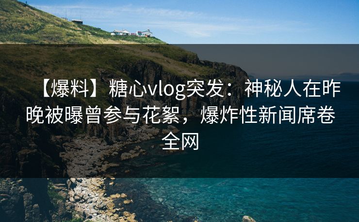 【爆料】糖心vlog突发:神秘人在昨晚被曝曾参与花絮,爆炸性新闻席卷全网
