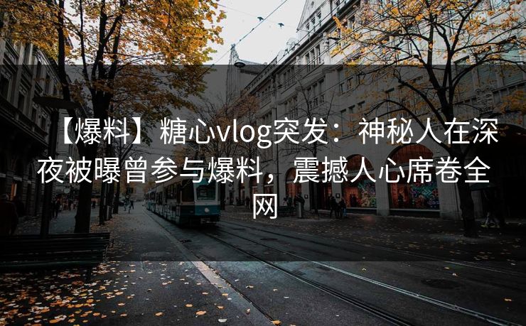 【爆料】糖心vlog突发:神秘人在深夜被曝曾参与爆料,震撼人心席卷全网