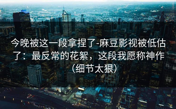 今晚被这一段拿捏了-麻豆影视被低估了:最反常的花絮,这段我愿称神作(细节太狠) 今晚被这一段拿捏了-麻豆影视被低估了:最反常的花絮,这段我愿称神作(细节太狠)