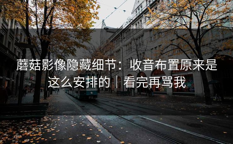 蘑菇影像隐藏细节：收音布置原来是这么安排的｜看完再骂我